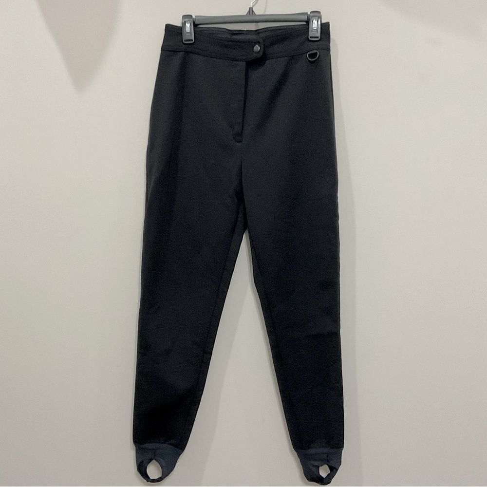 Vintage Stirrup Ski Pants Black Ladies Sz 12 Long Wool Blend Tall Outdoor